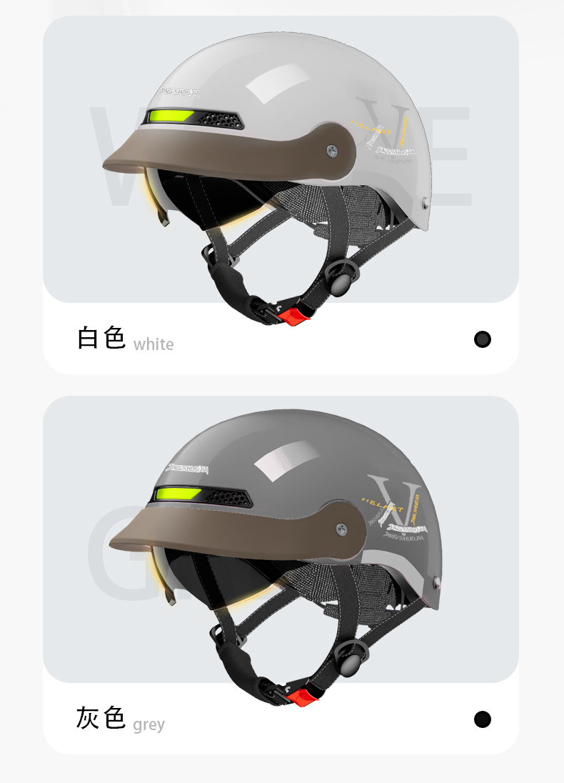 National Standard 3C Certified Electric Vehicle Helmet, Summer Sun Protection Half Helmet, Push-In Style, Unisex, All-Season Riding Safety Helmet