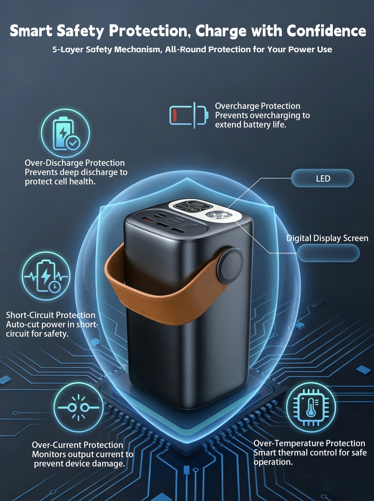 Grenzüberschreitende High-Capacity 60000mAh Super-Schnelllade-Powerbank 100W für Laptops Tragbares Ladegerät mit bedrucktem LOGO