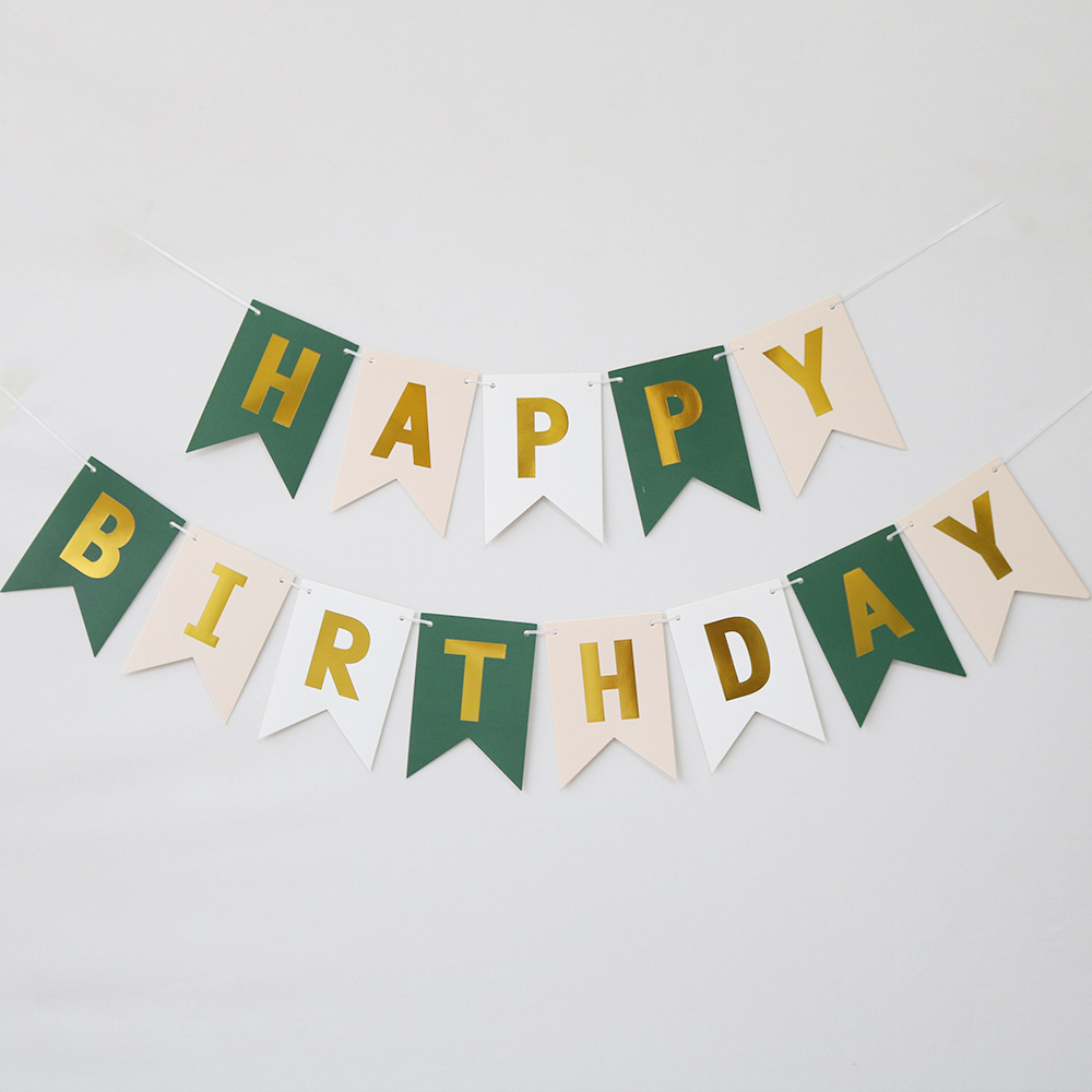 Guirnalda de Feliz Cumpleaños con Diseño de Cola de Pez en Dorado, Decoración para Fiesta de Cumpleaños