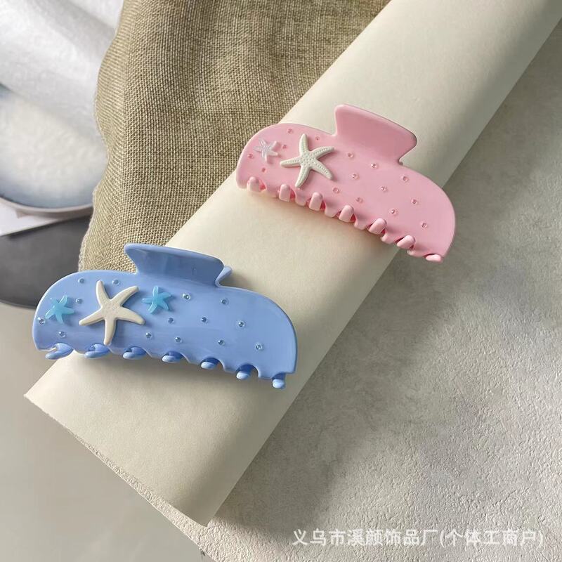 新しいヘアピンヘアグリップカラフルなヒトデ気質グリップクリップシンプルでハイエンドの多用途サメクリップテクスチャポニーテール新しいスタイル|undefined