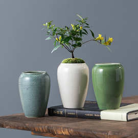 工厂直供冰裂釉迷你花盆多肉绿植竹柏酒店花瓶陶瓷桌面盆栽盆景