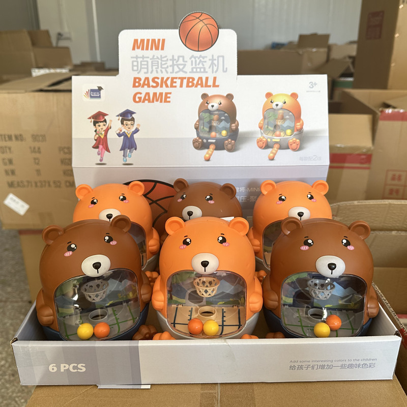 New puzzle early education table game cute bear basketball machine finger ejection parent-child interactive game machine holiday gift toy