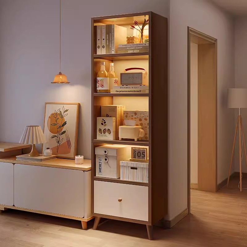 Side Cabinet Next to the Tv Cabinet in the Living Room, Tv Side Cabinet, Vertical Cabinet, Side Cabinet, Tv Cabinet, Storage Cabinet, Integrated Bookshelf