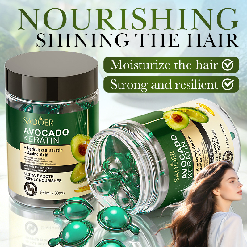 Cross-Border Sadoer Avocado Oil Keratin Shine-Enhancing Nourishing Hair Oil to Improve Frizz and Care for Hair, Direct Export Sales