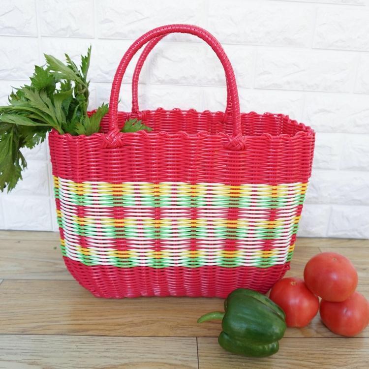 Vegetable basket portable shopping basket woven storage basket plastic bath picking props shopping basket picnic basket Vegetable basket portable shopping basket woven storage basket plastic bath picking props shopping basket picnic basket