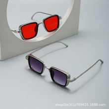 新款墨镜印度款跨境欧美潮流百搭男士复古太阳镜金属方框朋克墨镜