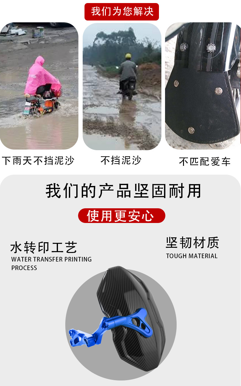 Mudguard for Ninebot Electric Scooter N70 E125 E200 Series