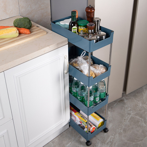Cracked storage rack plastic multi-layer trolley kitchen storage rack multi-functional bathroom toilet floor storage rack