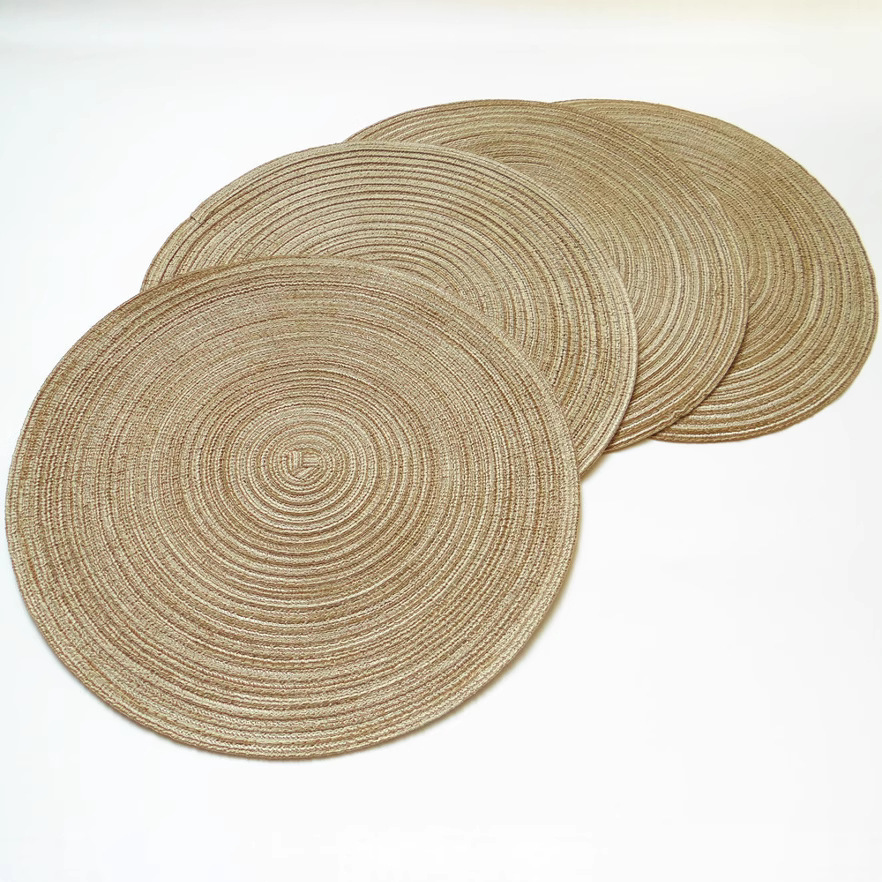 De estilo japonés hecho a mano Ramio Occidental placemat estera de la placa de aislamiento estera personalidad creativa estera de la tabla estera anti-escaldado estera de la taza estera del Tazón estera del pote