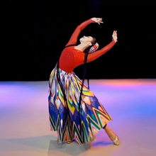 夏辉同款维族舞蹈民族风演出服一杯美酒新疆维吾尔族广场舞大摆裙