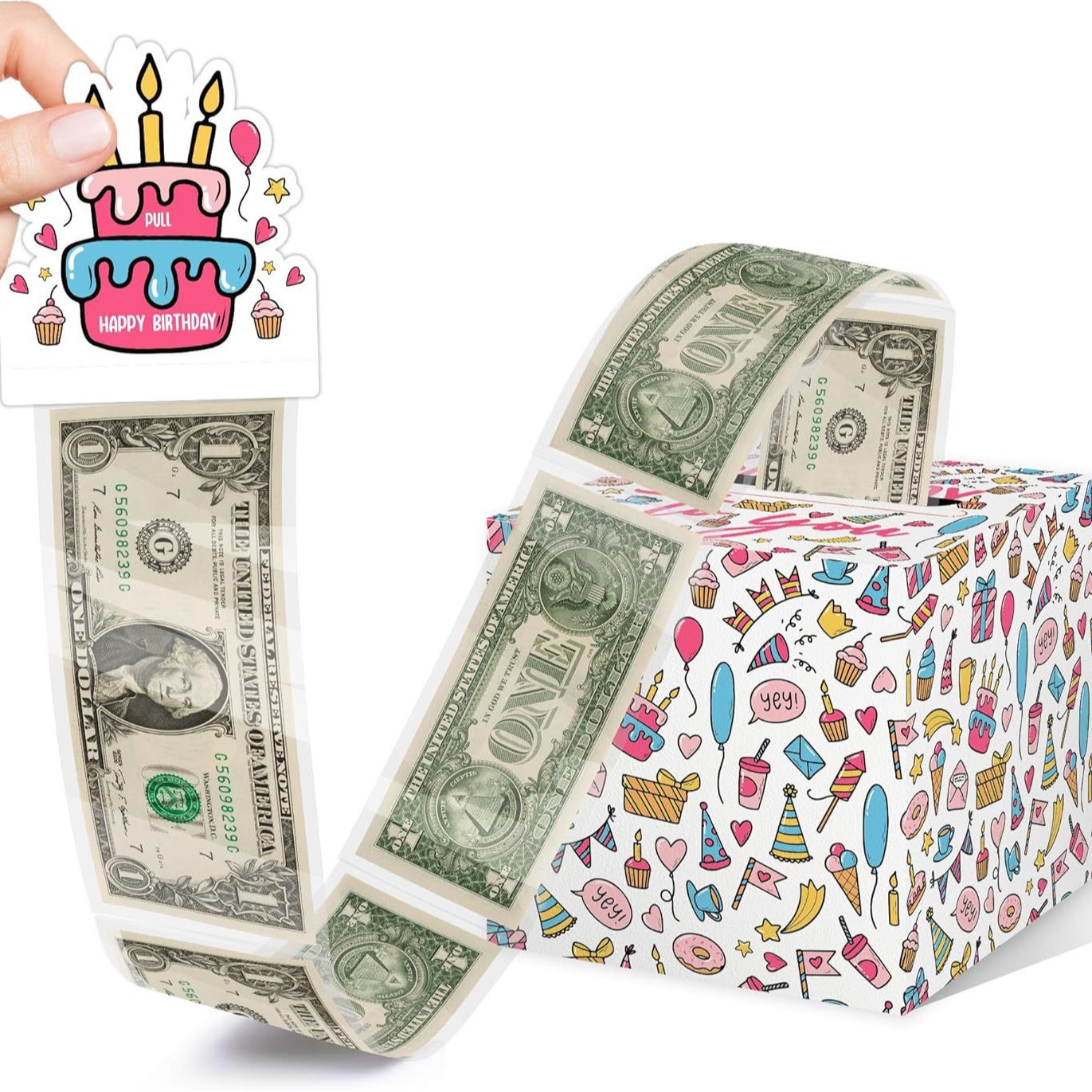 生日派对聚会惊喜抽钱盒子HappyBirthday现金纸盒装饰礼品盒道具