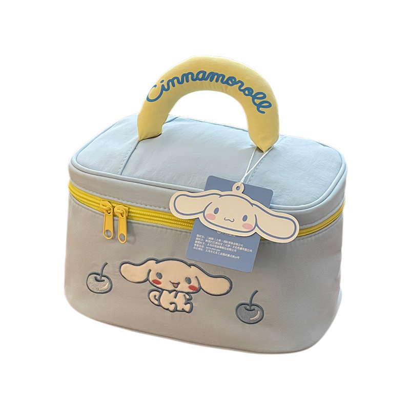 Sanrio Kitty bolsa de maquillaje portátil de gran capacidad, bolsa de almacenamiento portátil de alto valor facial, bolsa de lavado