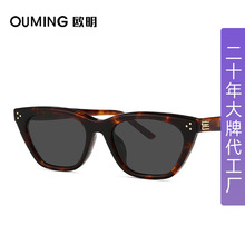 新款GM大牌同款墨镜网红旅游街拍板材可配近视防晒猫眼太阳镜9166