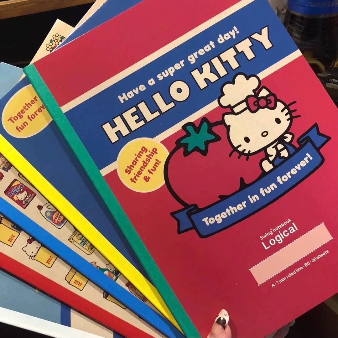 Notebook (Hello Kitty) B5 Ruled Student Notebook, Cute Character Cover, Single Book