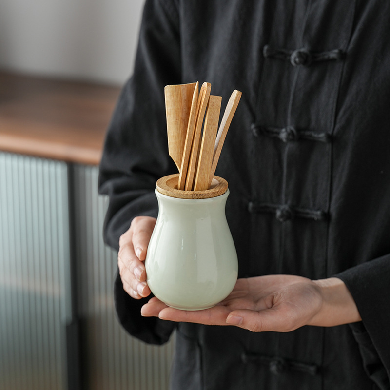 茶具茶盘配件 功夫茶道套装陶瓷竹 特价六君子批发茶道六君子套