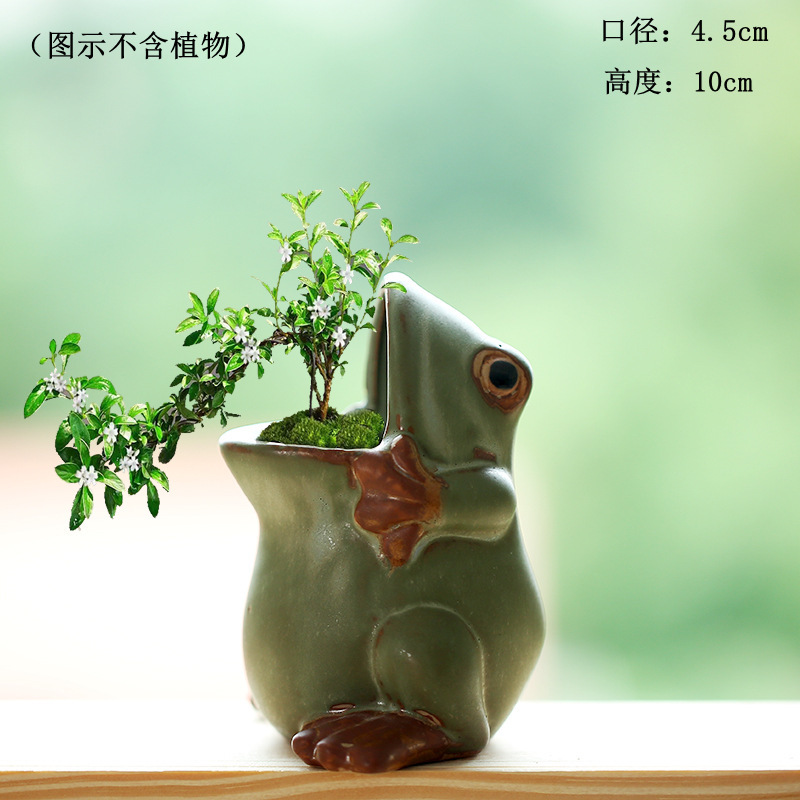 白羊可爱卡通小动物彩绘异形透气多肉花盆个性超萌摆件工艺品批发|undefined