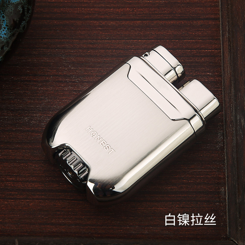百誠防風インフレータブル金属ライター直沖ブルー炎シガレット器高級男性ファッションプレゼント煙具卸売り|undefined
