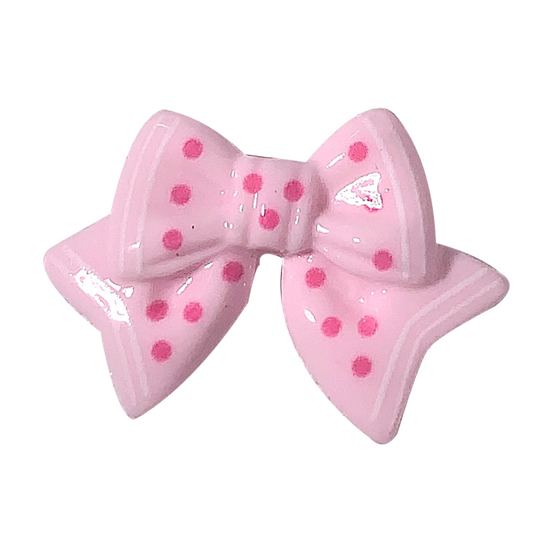 Cartoon brillante color con puntos arco corbata clip de cabello cuerda clip de cabello pegamento de crema DIY accesorios de resina de hebilla