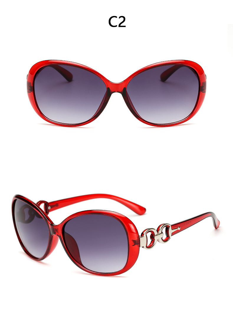 72g Weight Full Frame Glasses Structure Sunglasses Classification Retro Color Block Ac UV400 Protection Oval Frame Full Frame Women's Sunglasses