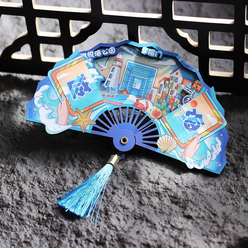 【威海系列】文创旅游城市景区纪念品创意国潮木质滴胶冰箱贴批发|undefined
