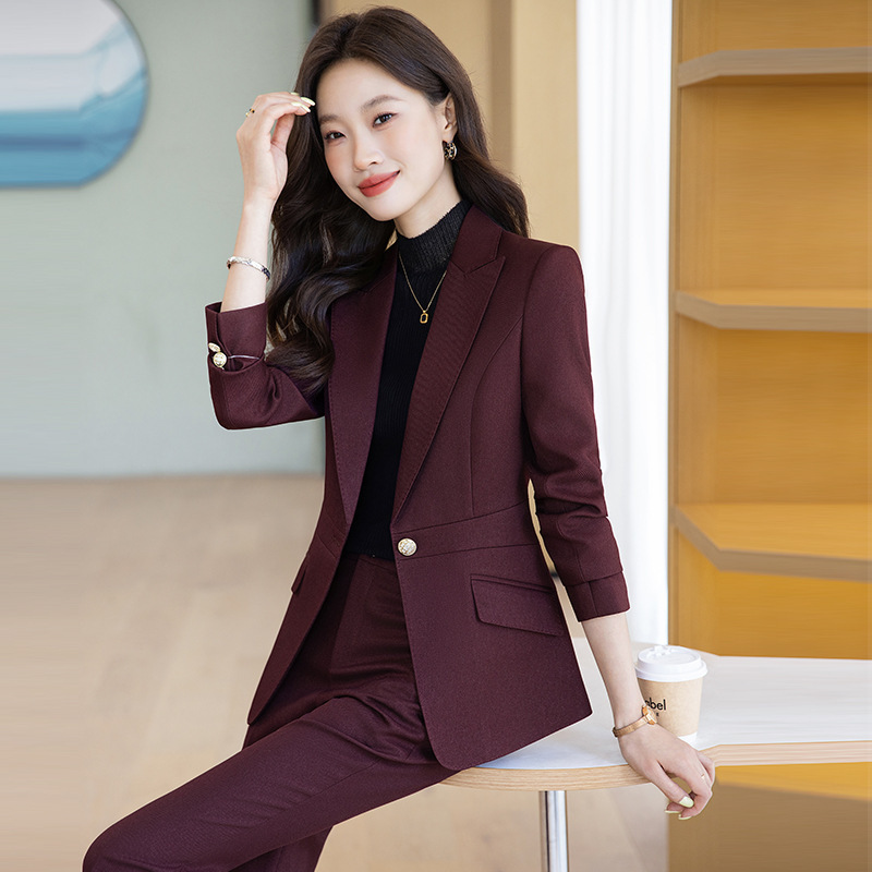 Fashionable Women's Suit Set for Spring and Autumn, High-End Elegant Casual Professional Attire, Hotel Manager Formal Jacket Workwear Fashionable Women's Suit Set for Spring and Autumn, High-End Elegant Casual Professional Attire, Hotel Manager Formal Jacket Workwear