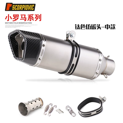 pipe modification CB400 spring breeze: Exhaust pipe - small-rome-chinese-titanium-color-imitation-carbon-head-to-send-silencer