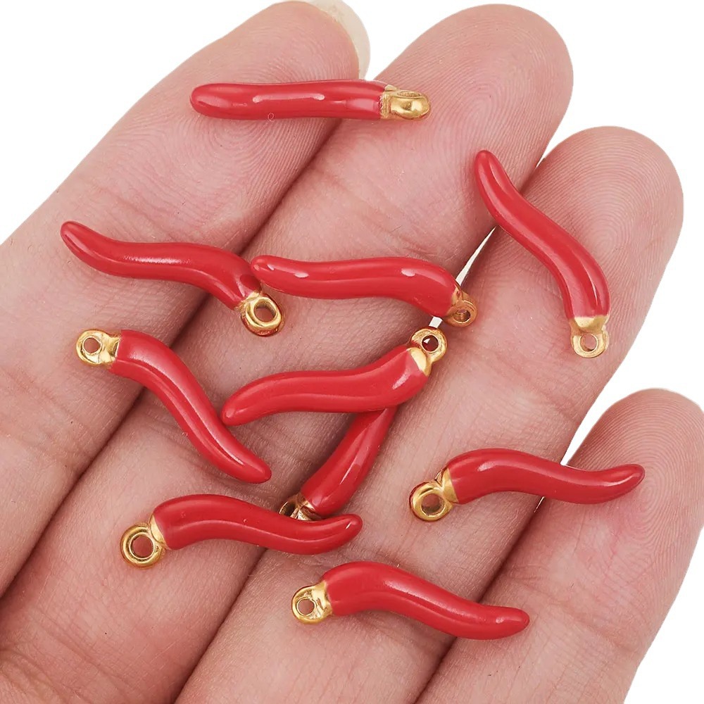 Pequeño colgante de pimienta de acero inoxidable pendientes de pimienta roja colgante de joyería europea y americana colgante didiy accesorios de joyería