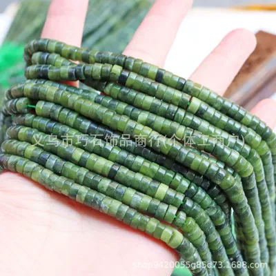 Beads DIY Jewelry Accessories Wholesale — Zərgərlik ara hissələri - natural-olive-jade-36mm