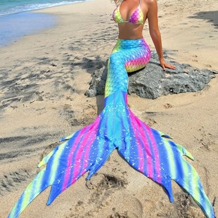 2024 New European and American Hot-selling Mermaid Swimwear Women's Three-piece Swimsuit Beach Bikini in stock