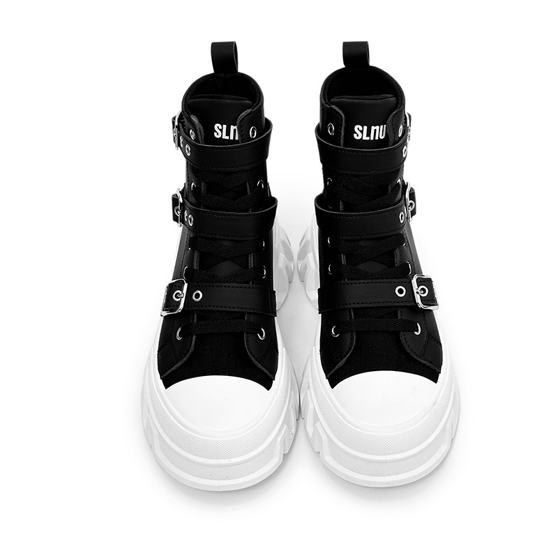 Herrenschuhe Martin Stiefel Herrenstiefel Motorradstiefel dicke Sohle Gürtelschnalle Lederoberfläche Trend neue Stiefel große Schuhe Stiefel_voghion.com