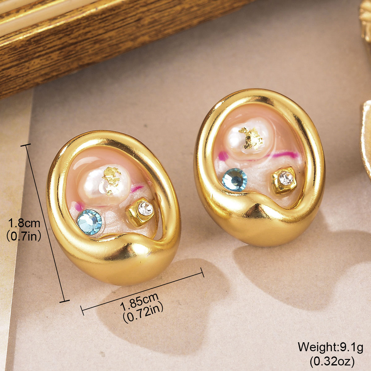1 Par Retro Flor Enchapado Metal Pendientes De Gota Pendientes display picture 18