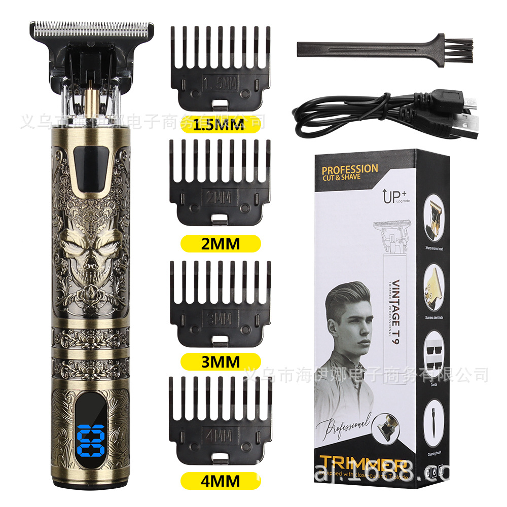 Amazon proporciona especialmente la cabeza de Buda dragón y Fénix pelo Clipper eléctrico pelo Clipper aceite cabeza Clipper recargable Barber Clipper fábrica de Ventas Directas