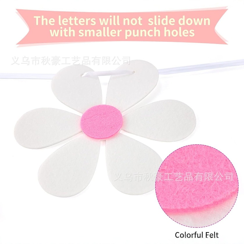 Nuevas flores de letras transfronterizas felices de tirar de la bandera tema de la bandera decoración del fondo de la fiesta