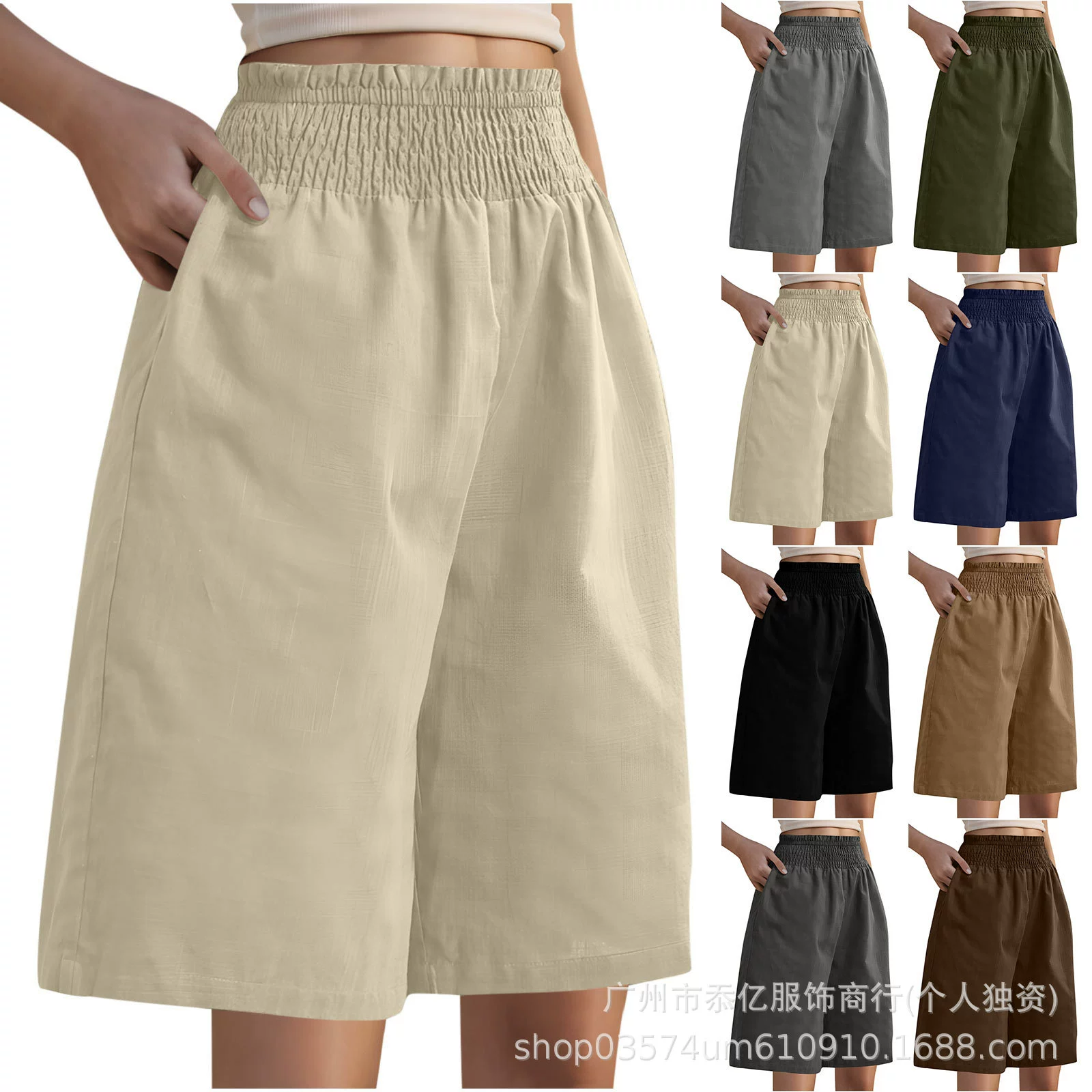 Amazon 2025 европейские и американские новые повседневные брюки простые сплошные хлопчатобумажные узорчатые брюки