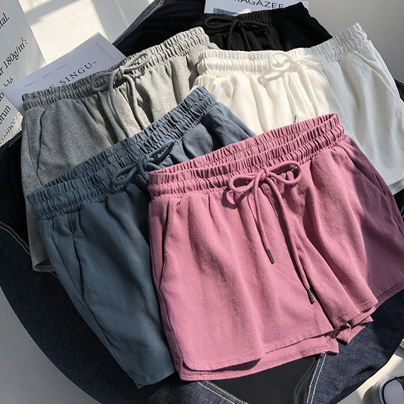 High-Waisted Elastic Waist Sports Shorts for Women, Loose Casual Outerwear, 2025 Summer New Wide-Leg Pants, Home Sleep Pants, Trendy