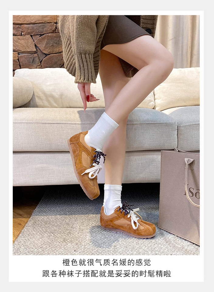 Giày thể thao nữ cỡ lớn lót lông giữ ấm, kiểu dáng thường ngày, dây buộc, cổ thấp — Màu kaki, Màu mơ, Màu vàng chi tiết 13