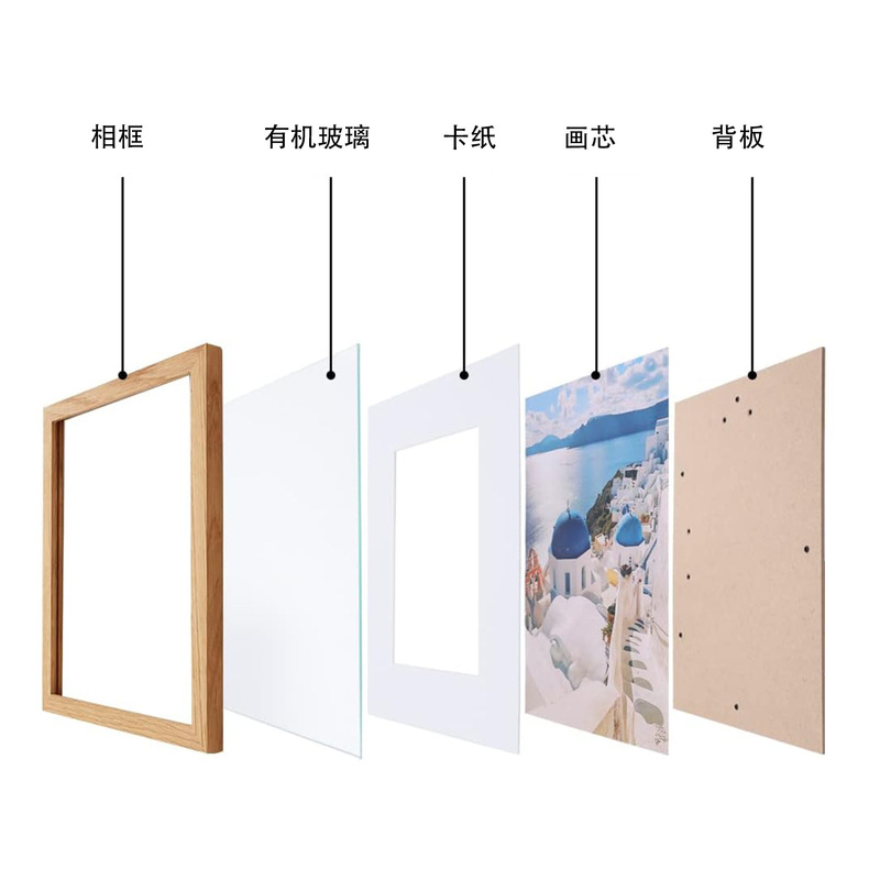 Amazon Cross-Border Oak Brushed Photo Frame 12x16inch Wall-Mounted Solid Wood Photo Frame Old Wooden Picture Frame 11x14inch