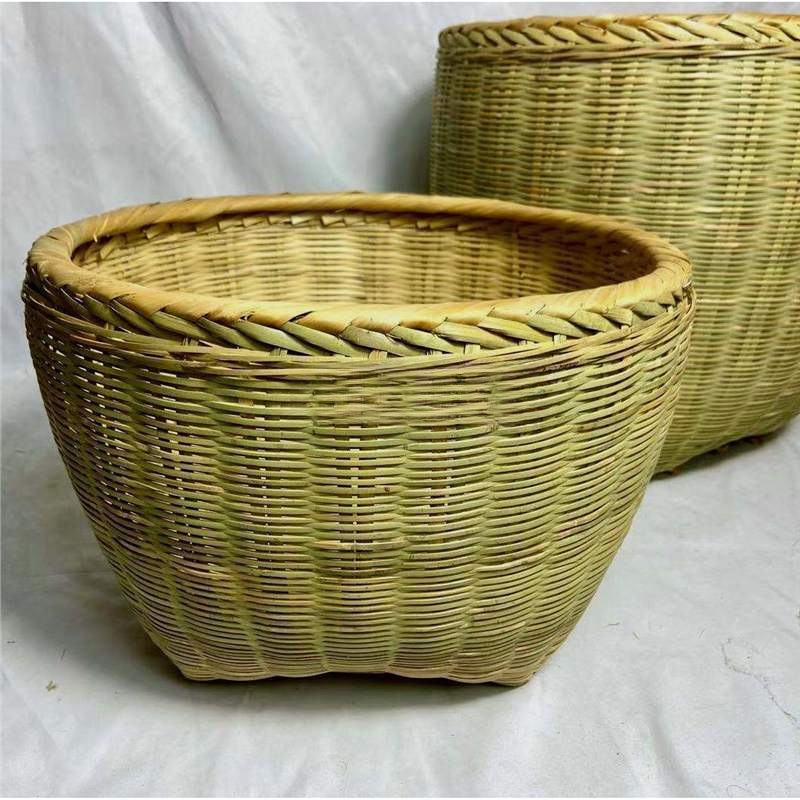 大型竹かご、特大手作り竹かご、竹製品、米かご、穀物竹かご、収納かご|undefined