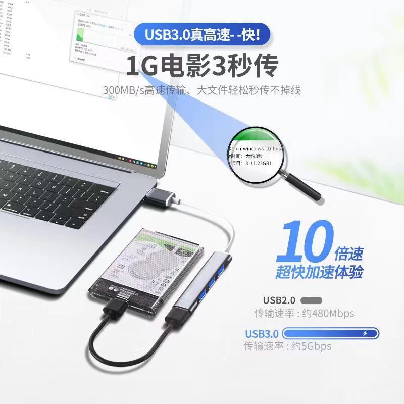 USB3.0 エクステンダーコンピュータノートブックマルチポートハブ拡張ドック多機能タブレット 1 対 4 エクステンダー|undefined
