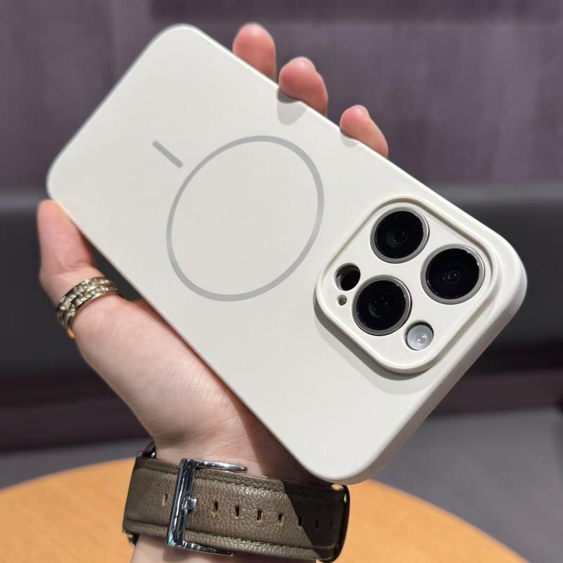 液体シリコン製マグネット式iPhone17promax用スマホケース、Apple 16Pro用フルカバー耐衝撃保護ケース|undefined