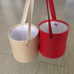 小号圆形抱抱桶小圆筒纯色花艺包装盒插花盒子红色粉色礼品包装盒