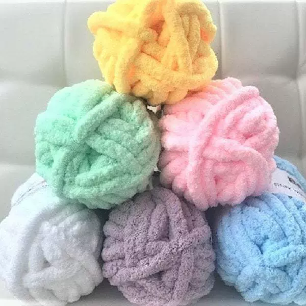 北欧ins超粗毛线手工编织毯子线雪尼尔线DIY手编织冰岛毛围巾粗线