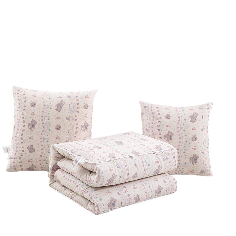 2025 nuevo algodón impreso tipo A almohada colcha dos usos 2 en 1 cojín de sofá de oficina siesta colcha