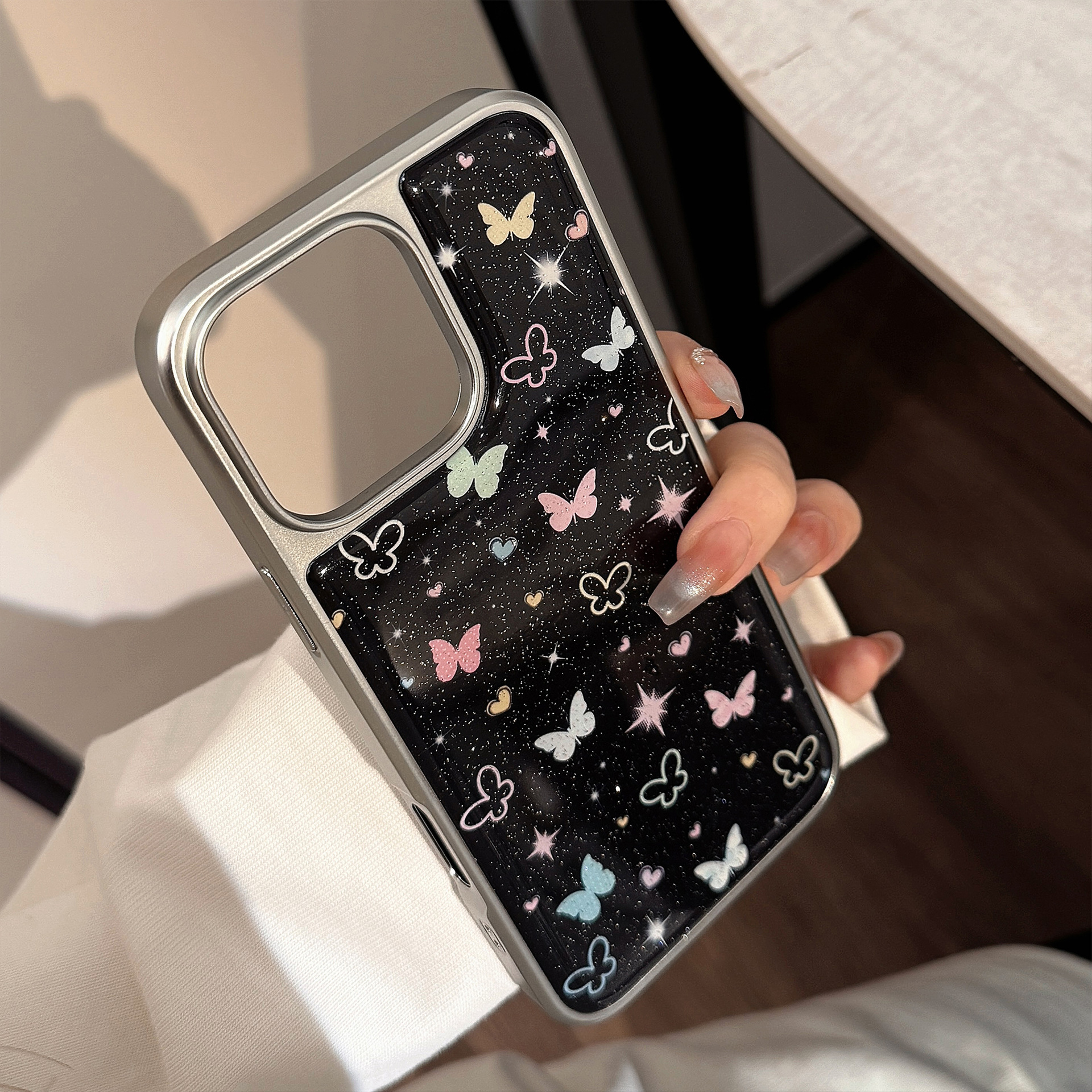 Protective Phone Case With Star And Butterfly Pattern For Iphone_voghion.com