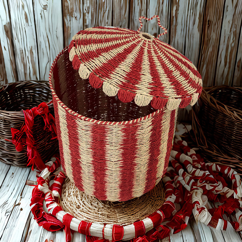 ✅Cesta de almacenamiento de piso de estilo nórdico, cesta de ropa sucia de ratán, cesta tejida, juguetes para el hogar, bocadillos, clasificación y almacenamiento de artículos diversos