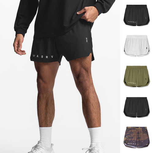 Cross-border summer men's sports shorts American trendy brand quick-drying double-layer shorts men's outdoor running fitness basketball pants