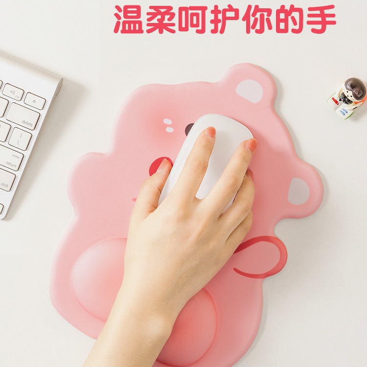 Pad de ratón rosa lindo muñeca femenina pequeña computadora de escritorio portátil teclado almohadilla de mano