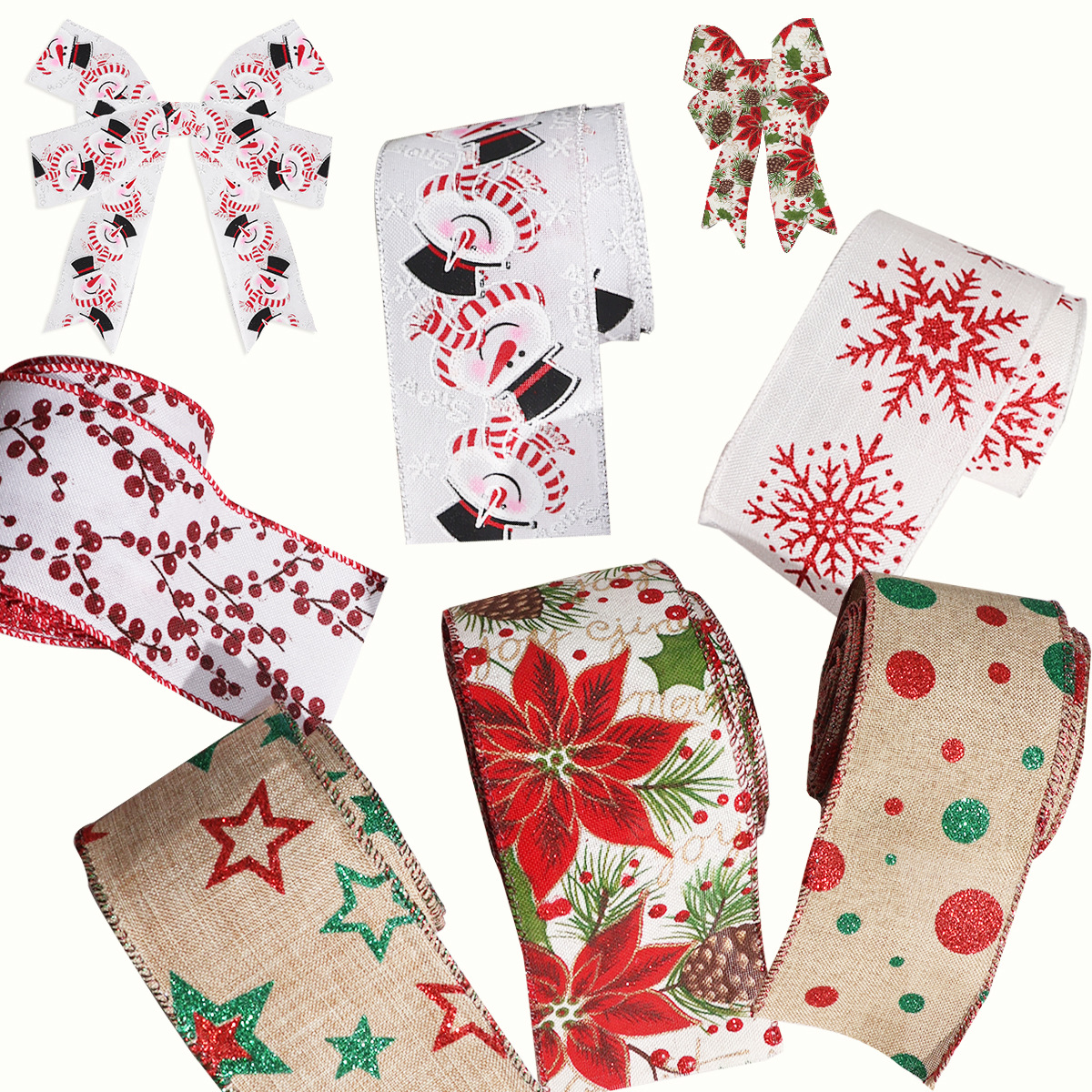 Christmas Imitation Linen Ribbon Decoration Christmas Tree DIY Bow Gift Box Packaging Decoration Ribbon Party Gift