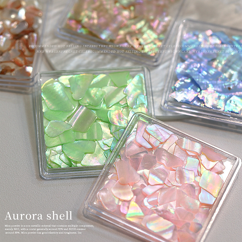 Cross-border foreign trade nail art shell jewelry ultra-thin magic color natural irregular boxed abalone fragments nail accessories Cross-border foreign trade nail art shell jewelry ultra-thin magic color natural irregular boxed abalone fragments nail accessories