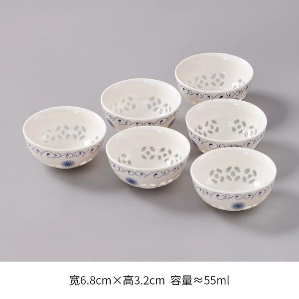 6 exquisite green chrysanthemum tea cups